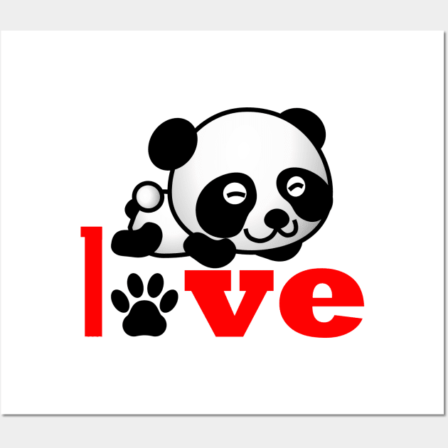 Love Panda Wall Art by i2studio